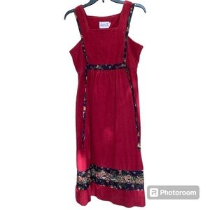 Act I Vintage Red Corduroy Midi Dress